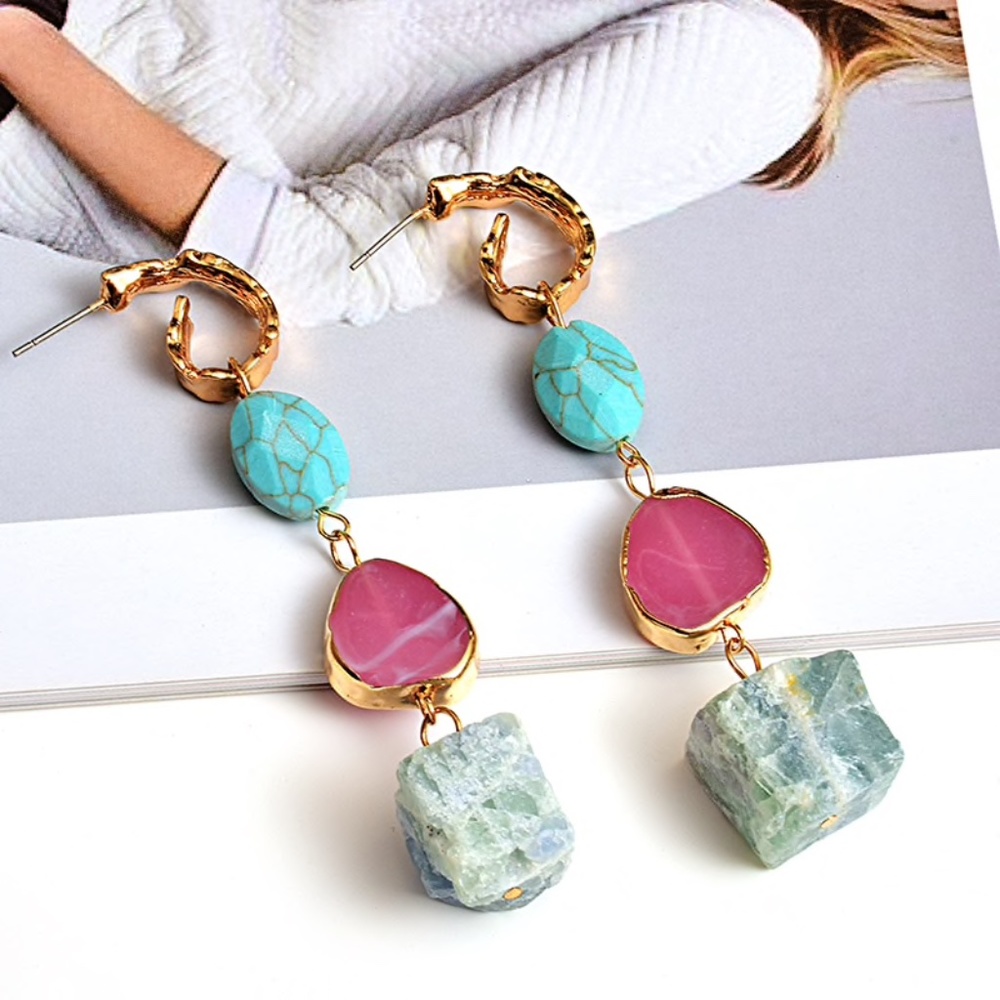 Natural Stone Earrings - Picture 6 of 7